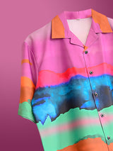 Abstract Printed Oversized Multicolor Crepe Shirt