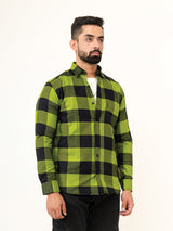 Green Checks Full Sleeves Giza Cotton Shirt