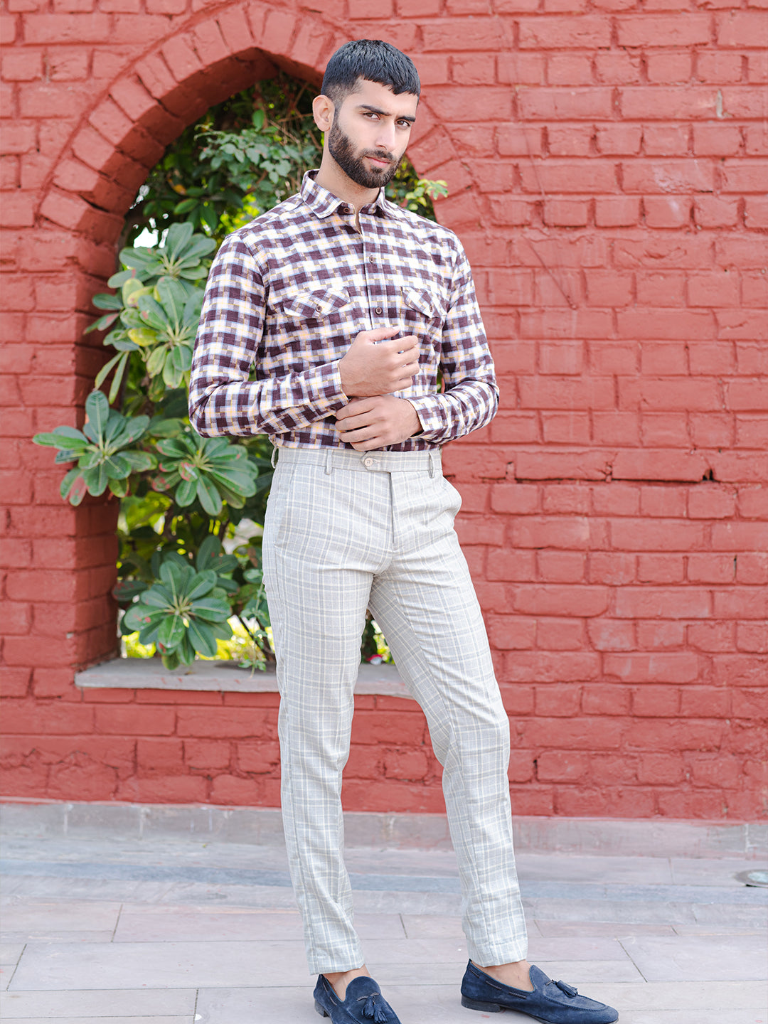 multi check shirt