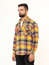 Multi Checks 2 Pockets Full Sleeves Combed Cotton Shirt