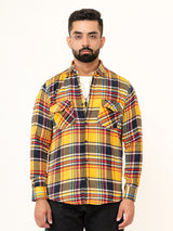 Multi Checks 2 Pockets Full Sleeves Combed Cotton Shirt