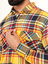 Multi Checks 2 Pockets Full Sleeves Combed Cotton Shirt