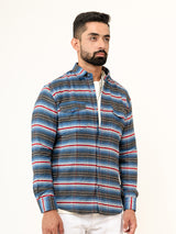 Multi Checks 2 Pockets Full Sleeves Combed Cotton Shirt