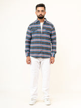 Multi Checks 2 Pockets Full Sleeves Combed Cotton Shirt