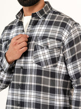 Black Checks 2 Pockets Full Sleeves Combed Cotton Shirt