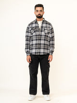 Black Checks 2 Pockets Full Sleeves Combed Cotton Shirt