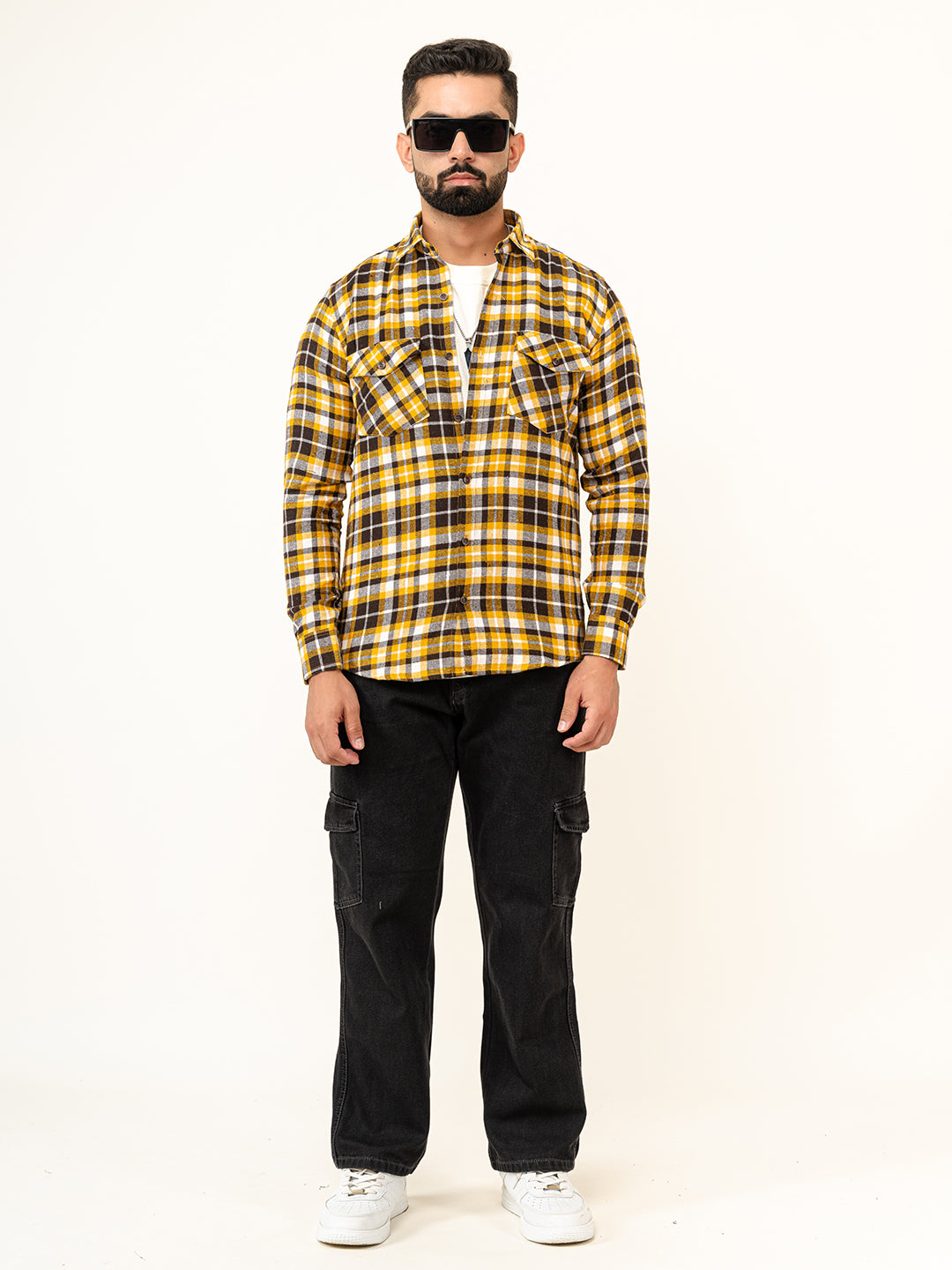 Multi Checks 2 Pockets Full Sleeves Combed Cotton Shirt