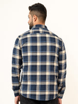 Blue Checks 2 Pockets Full Sleeves Combed Cotton Shirt