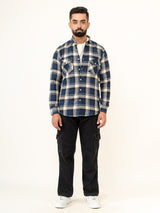 Blue Checks 2 Pockets Full Sleeves Combed Cotton Shirt