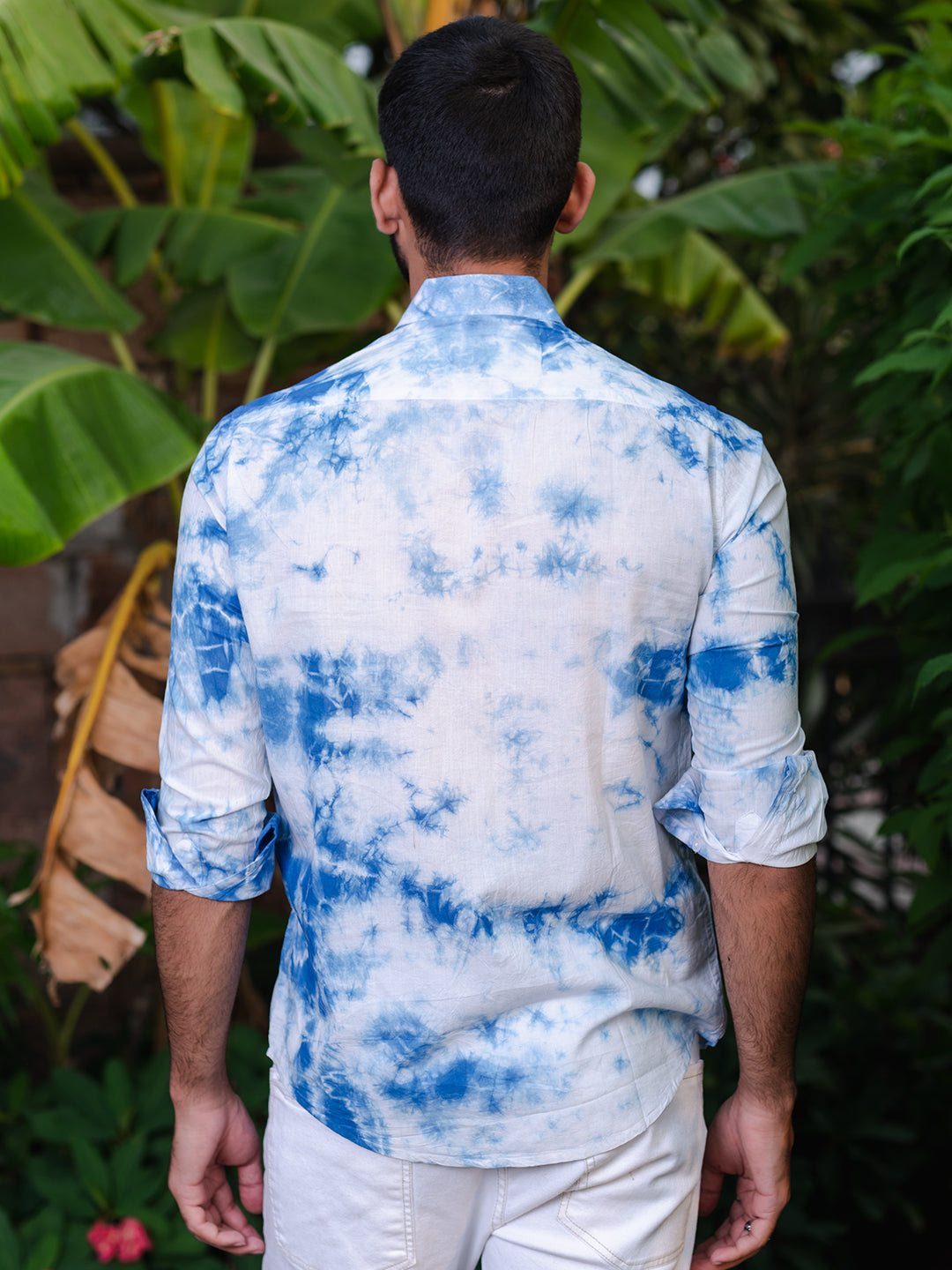 Blue Tie-Dye Full Sleeves Cotton Shirt