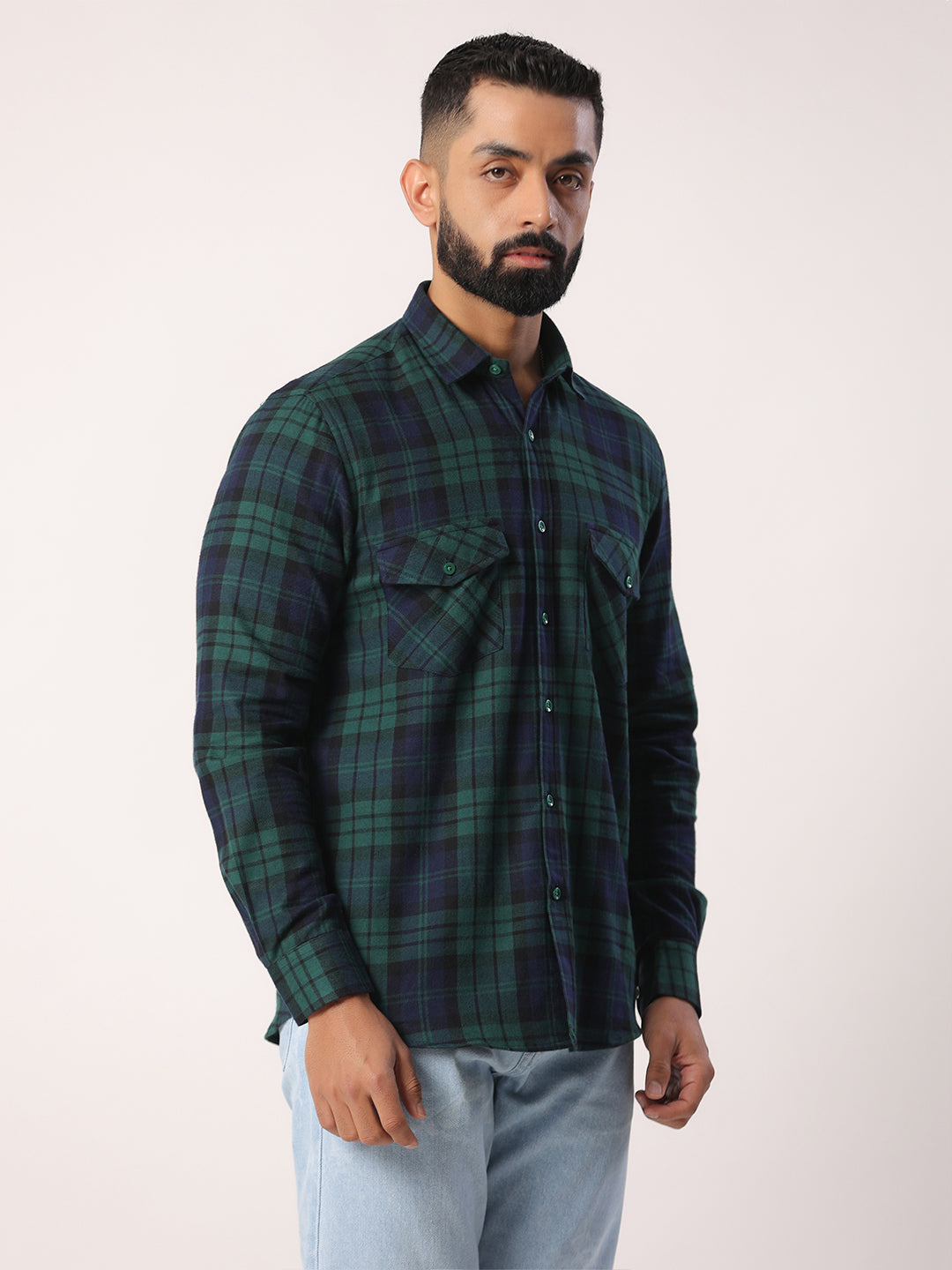 Green check shirt