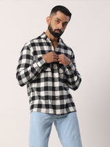 black check shirt