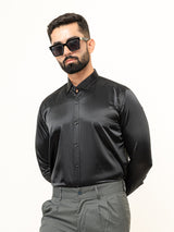 Black Full Sleeves Crepe Shirt