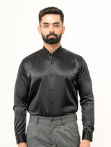 Black Full Sleeves Crepe Shirt