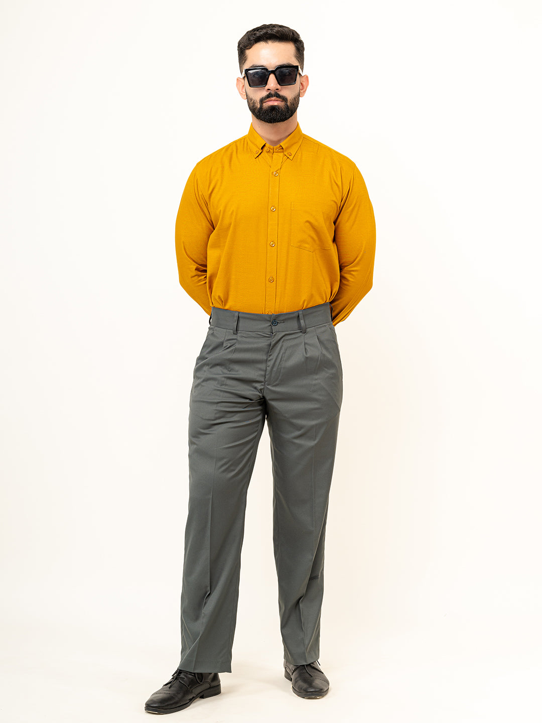 Mustard Yellow Full Sleeves Cotton Shirt