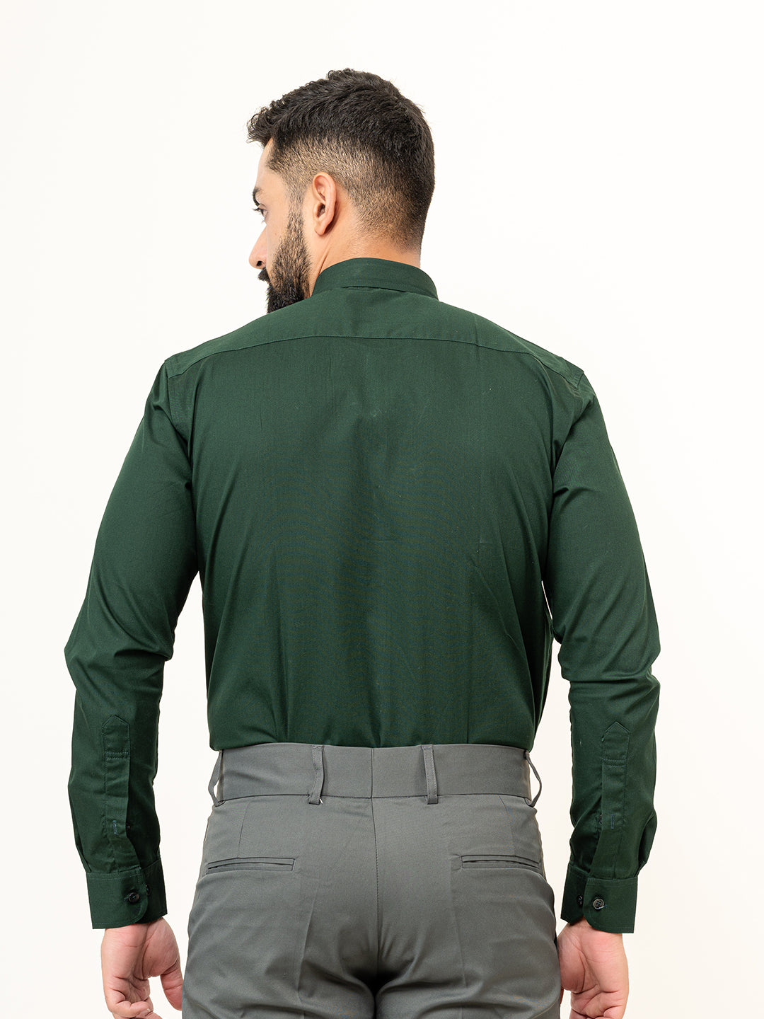 Dark Green Full Sleeves Cotton Shirt