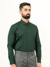 Dark Green Full Sleeves Cotton Shirt