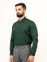 Dark Green Full Sleeves Cotton Shirt