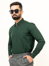 Dark Green Full Sleeves Cotton Shirt