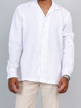 White Blocks Popcorn Textured Full Sleeves Shirt