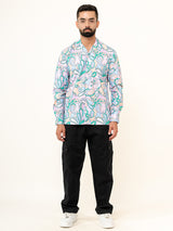 Multicolor Paisley Full Sleeves Cuban Collar Cotton Printed Shirt