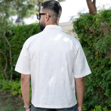 White 3 Pockets Oversized Twill Cotton Half Sleeves Shirt