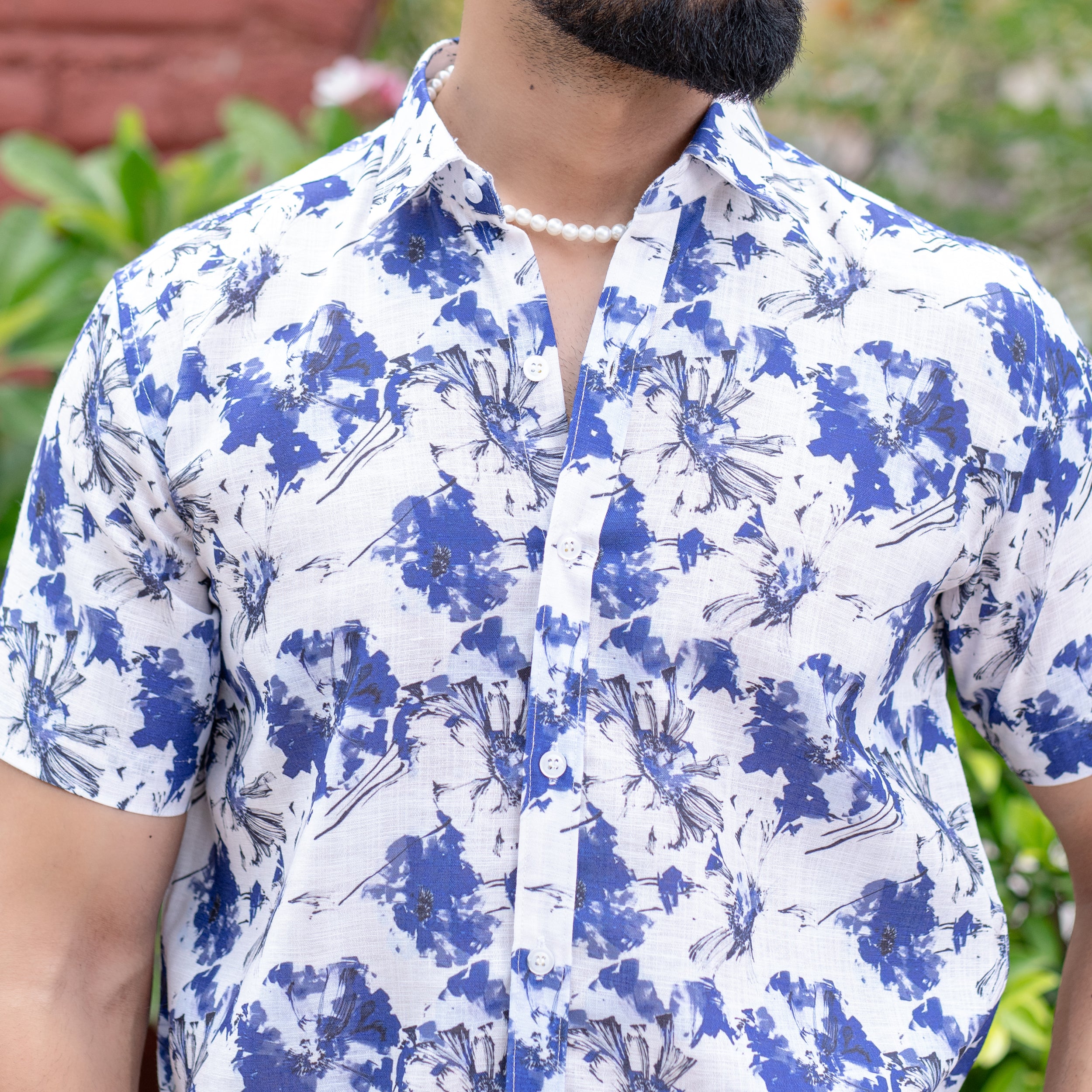 Blue Floral Print Shirt