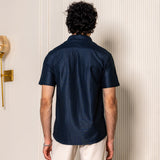 Dark Blue Turkish Weave Half Sleeve Shirt