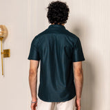 Teal Green Turkish Weave Half Sleeve Shirt