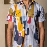 Abstract Turkish Weave Half Sleeve Printed Shirt