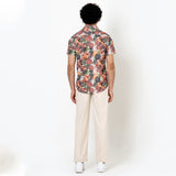 Multicolor Floral Print Turkish Weave Half Sleeve Shirt