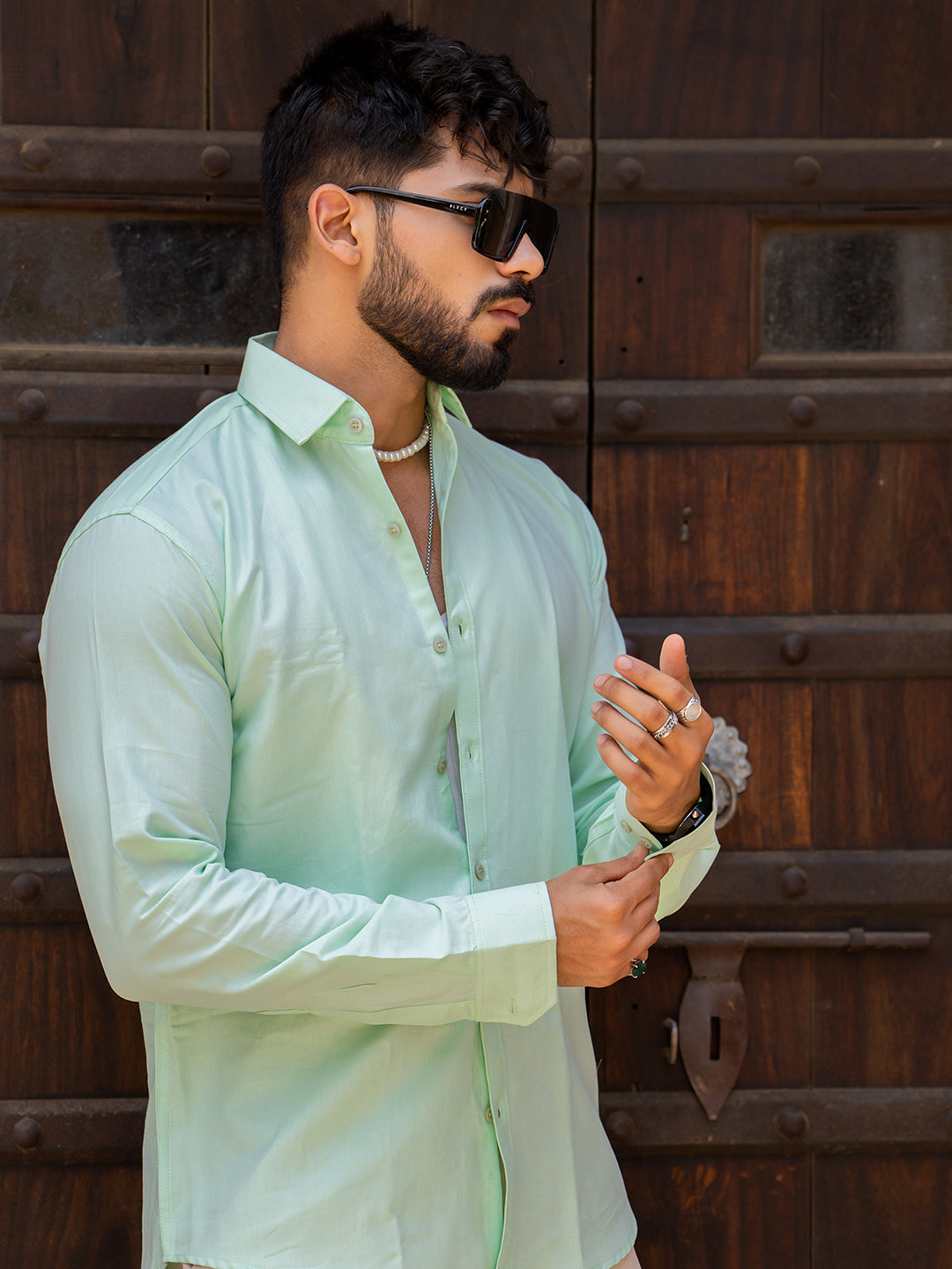 Pistachio Green Full Sleeve Solid Shirt