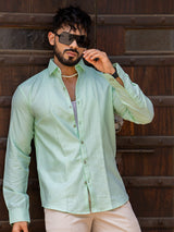 Pistachio Green Full Sleeve Solid Shirt