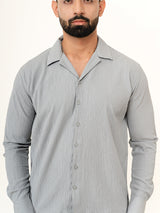 Grey Full Sleeve Popcorn Shirt