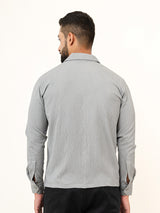 Grey Full Sleeve Popcorn Shirt