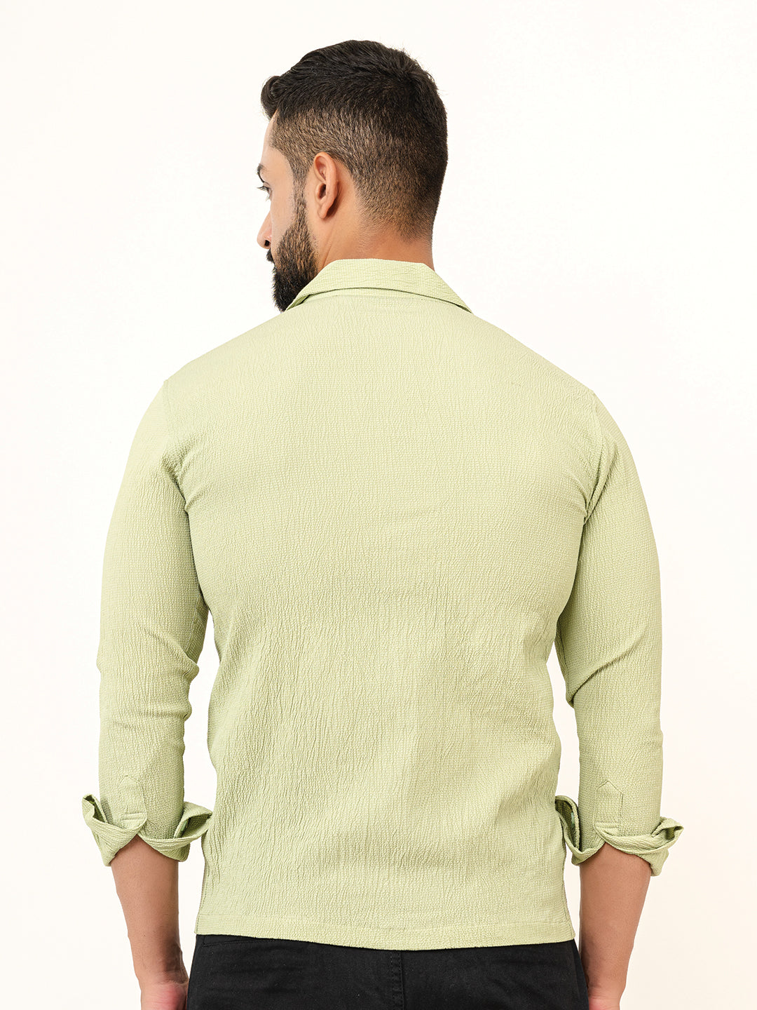 Sage Green Full Sleeve Popcorn Shirt