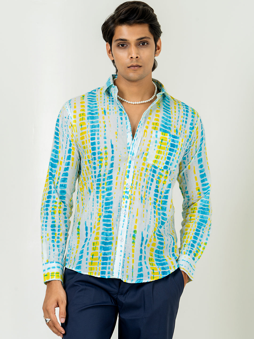 Multi Color Full Sleeve Printed Shirt