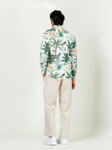 White Full Sleeve Forest Printed Shirt