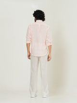 Millennial pink Linen blend full sleeves shirt