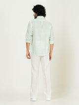 Mint Green Linen blend full sleeves shirt