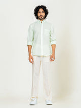 Mint Green Linen blend full sleeves shirt