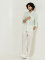 Mint Green Linen blend full sleeves shirt