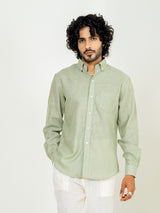 Sage Green Linen blend full sleeves shirt