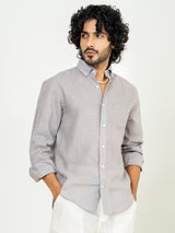 Latte Brown Linen blend full sleeves shirt