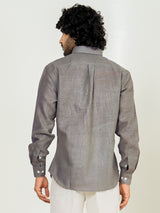 Sage Gray Linen blend full sleeves shirt