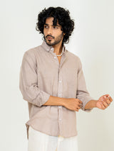 Classic Taupe Linen blend full sleeves shirt