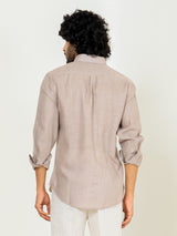 Classic Taupe Linen blend full sleeves shirt