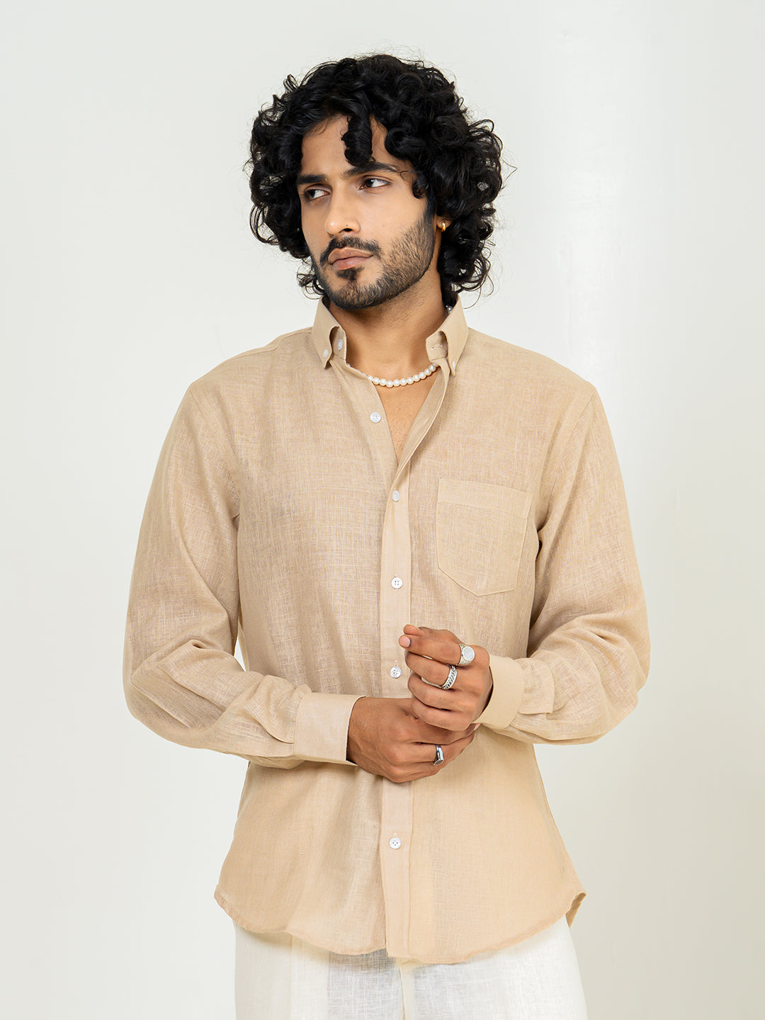 Pine Linen blend full sleeves shirt