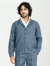 Davy Gray Two Pocket Linen blend shacket