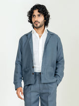 Davy Gray Two Pocket Linen blend shacket